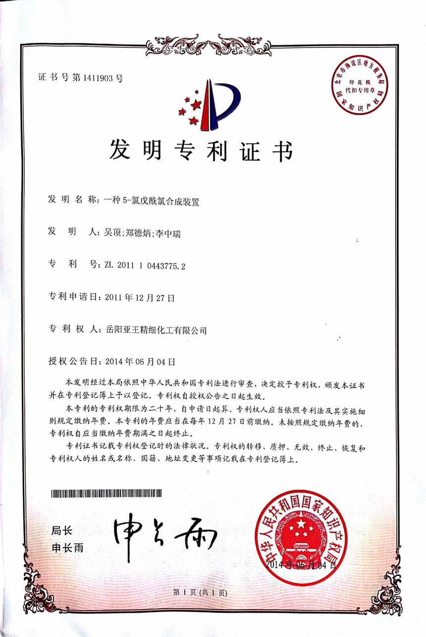 一种5-氯戊酰氯合成装置发明专利